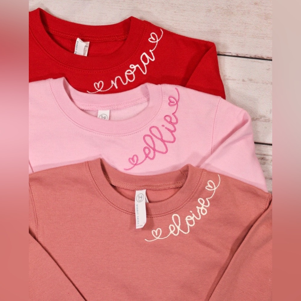 Custom kids valentine’s day crewneck